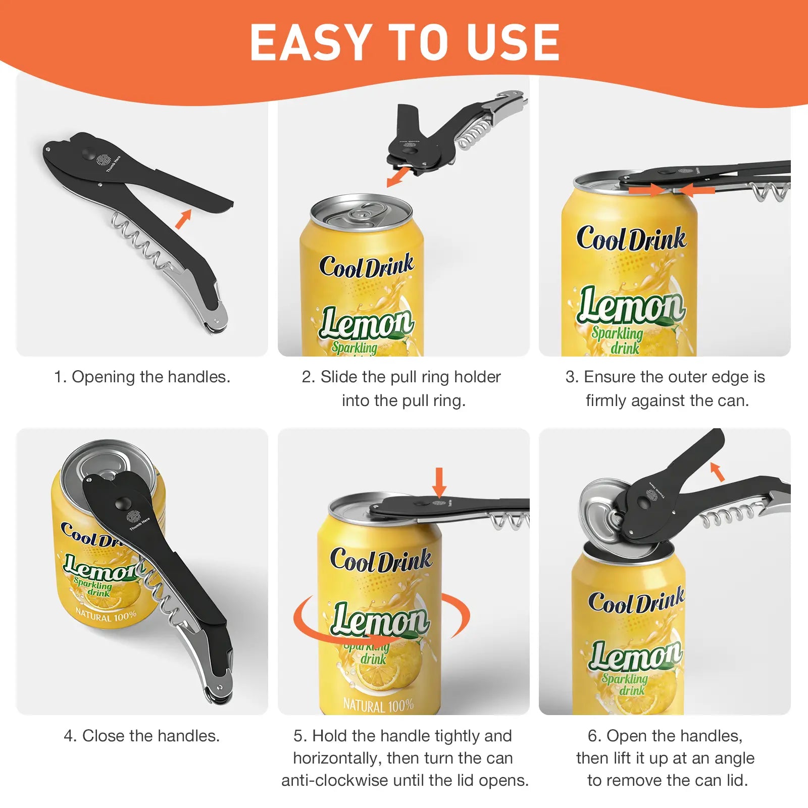 Ikkle All-Purpose Portable Can Opener Ideal for 7.5 to 25 Oz. Cans of Beer, Soda, and Wine Beer Bottle Opener Kitchen Essential Smooth Aluminum Surface Effortlessly Opens Cans without Leaving Debris Safe and Portable Reliable Non-Slip Design