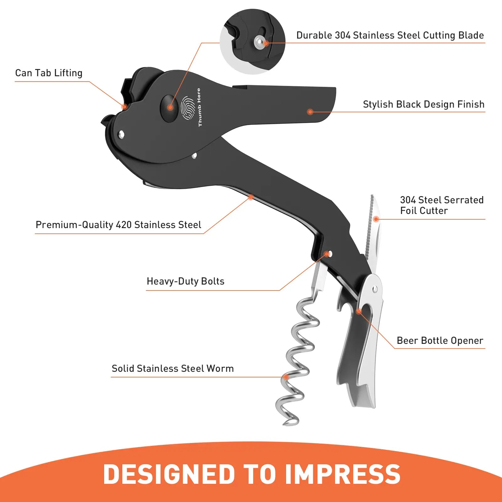 Ikkle All-Purpose Portable Can Opener Ideal for 7.5 to 25 Oz. Cans of Beer, Soda, and Wine Beer Bottle Opener Kitchen Essential Smooth Aluminum Surface Effortlessly Opens Cans without Leaving Debris Safe and Portable Reliable Non-Slip Design