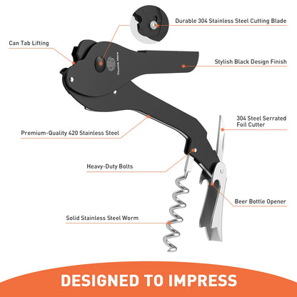 Ikkle All-Purpose Portable Can Opener Ideal for 7.5 to 25 Oz. Cans of Beer, Soda, and Wine Beer Bottle Opener Kitchen Essential Smooth Aluminum Surface Effortlessly Opens Cans without Leaving Debris Safe and Portable Reliable Non-Slip Design