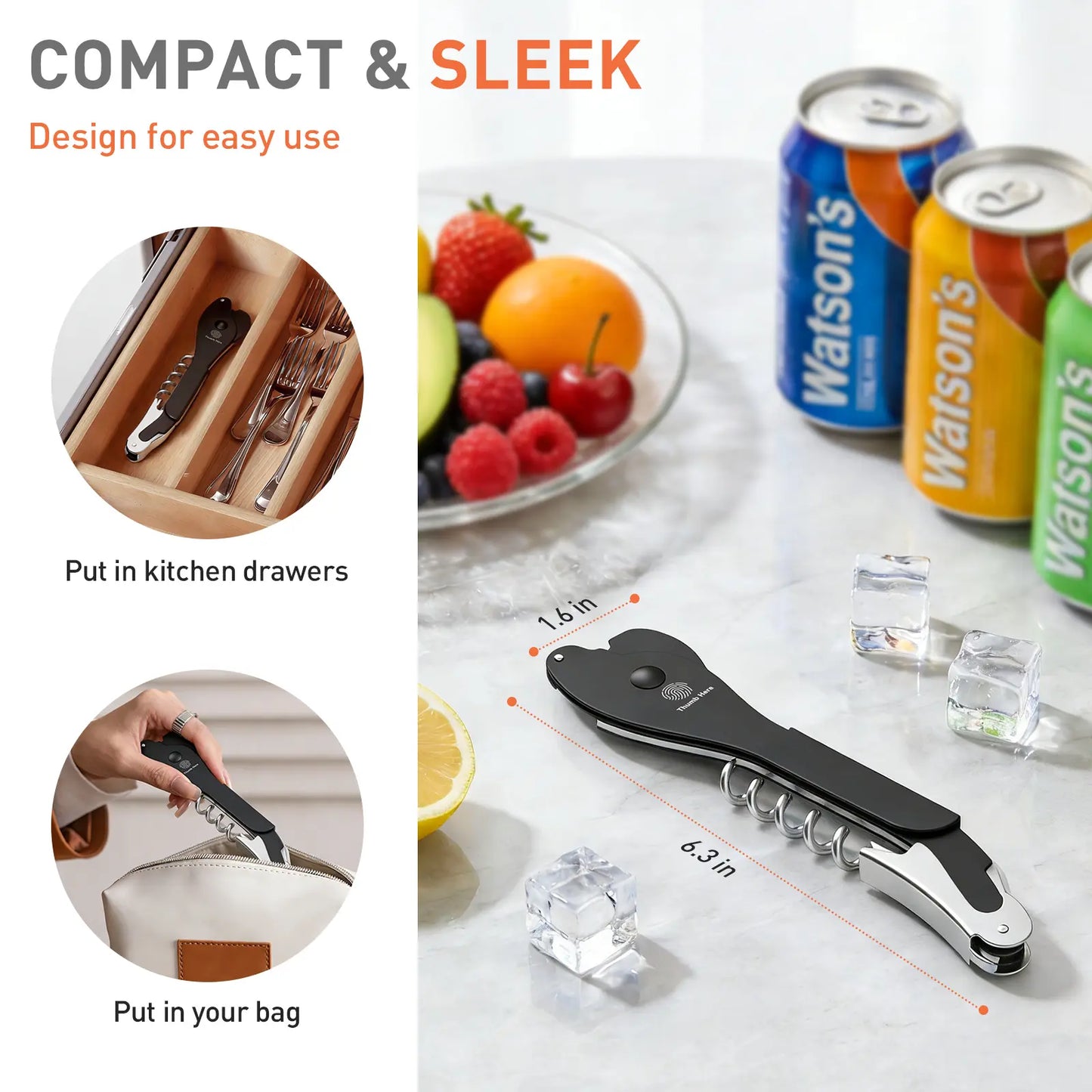 Ikkle All-Purpose Portable Can Opener Ideal for 7.5 to 25 Oz. Cans of Beer, Soda, and Wine Beer Bottle Opener Kitchen Essential Smooth Aluminum Surface Effortlessly Opens Cans without Leaving Debris Safe and Portable Reliable Non-Slip Design
