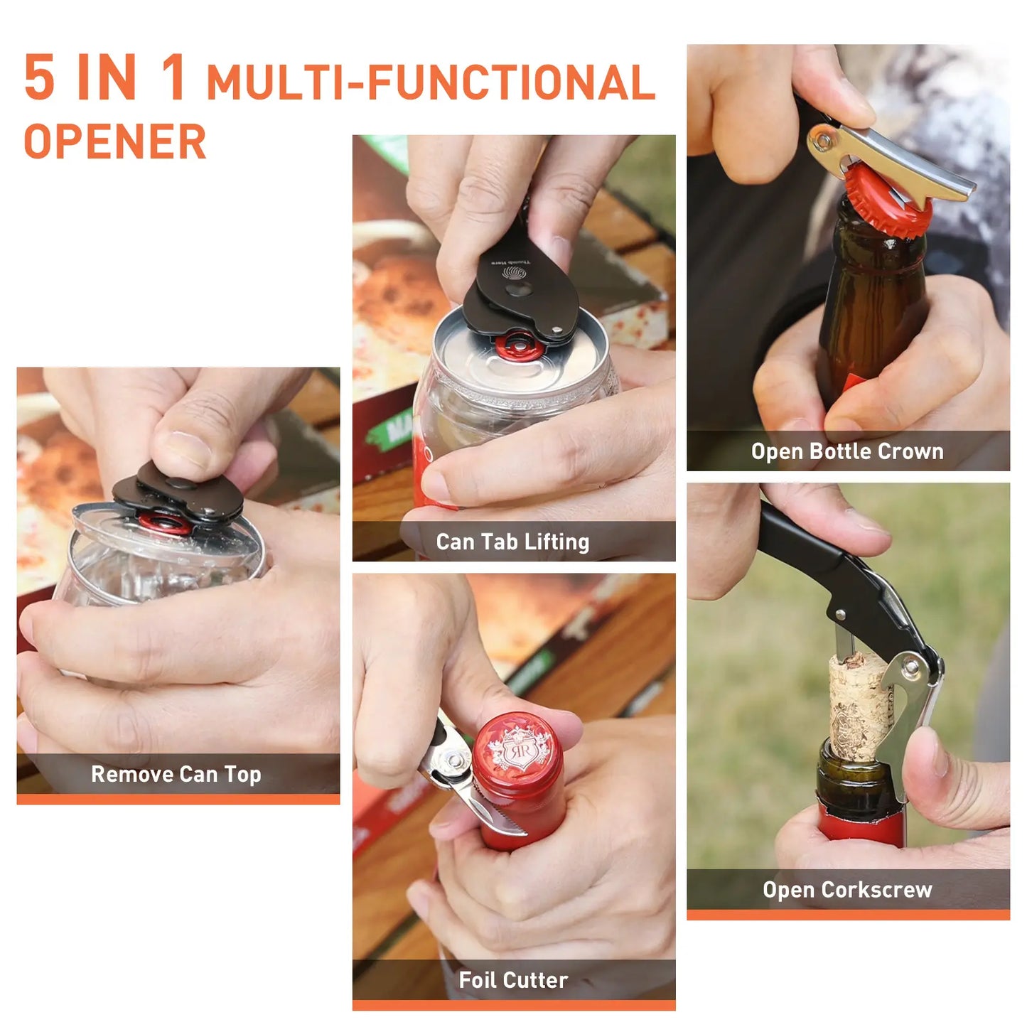 Ikkle All-Purpose Portable Can Opener Ideal for 7.5 to 25 Oz. Cans of Beer, Soda, and Wine Beer Bottle Opener Kitchen Essential Smooth Aluminum Surface Effortlessly Opens Cans without Leaving Debris Safe and Portable Reliable Non-Slip Design