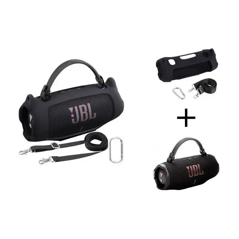 For JBL Charge 6 Waterproof Portable Bluetooth Speaker Silicone Case,Soft Protective Sleeve Cover with Shoulder Strap for JBL Charge 6 Speaker，This Product Comes with a Protective Case and a Speaker. IP68 Waterproof & Dustproof Camping Spea