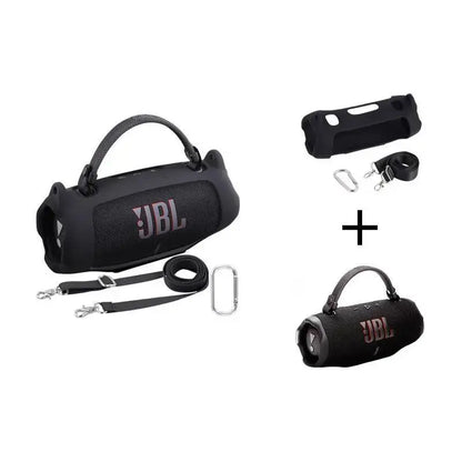 For JBL Charge 6 Waterproof Portable Bluetooth Speaker Silicone Case,Soft Protective Sleeve Cover with Shoulder Strap for JBL Charge 6 Speaker，This Product Comes with a Protective Case and a Speaker. IP68 Waterproof & Dustproof Camping Spea