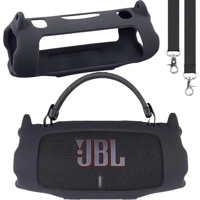 For JBL Charge 6 Waterproof Portable Bluetooth Speaker Silicone Case,Soft Protective Sleeve Cover with Shoulder Strap for JBL Charge 6 Speaker，This Product Comes with a Protective Case and a Speaker. IP68 Waterproof & Dustproof Camping Spea