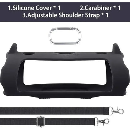 For JBL Charge 6 Waterproof Portable Bluetooth Speaker Silicone Case,Soft Protective Sleeve Cover with Shoulder Strap for JBL Charge 6 Speaker，This Product Comes with a Protective Case and a Speaker. IP68 Waterproof & Dustproof Camping Spea